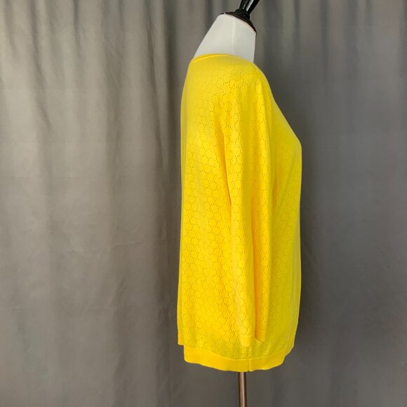 Talbots Cotton Blend Button Up Yellow Cardigan Sz 1X - Picture 16 of 16